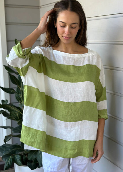 Frockk</p>Avril Top</p>(Big Avocado stripe)