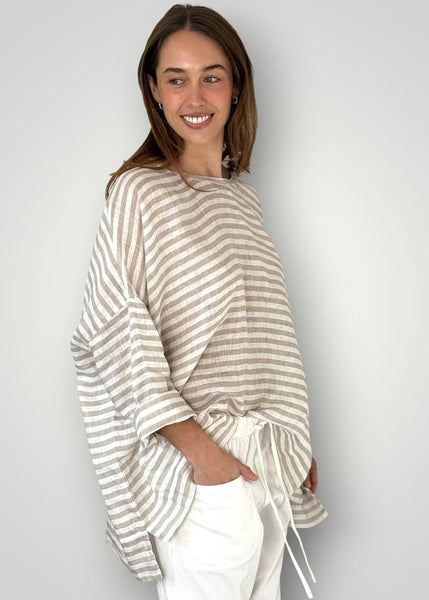 Frockk</p>Avril Top</p>(Natural Stripe)