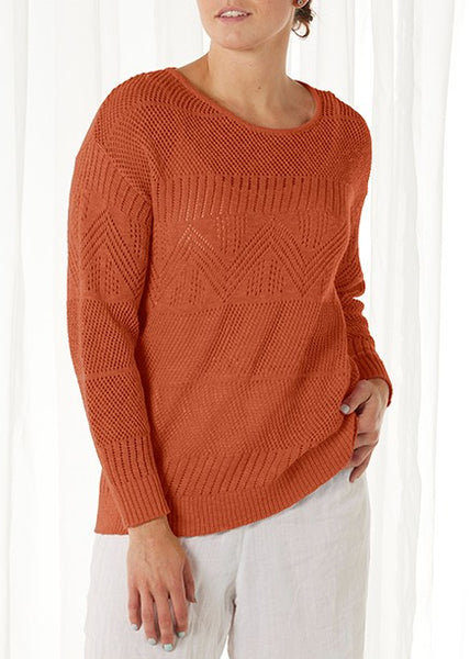 SALE  |  Mae</p>Eloise Crochet Pullover</p>(Terracotta)