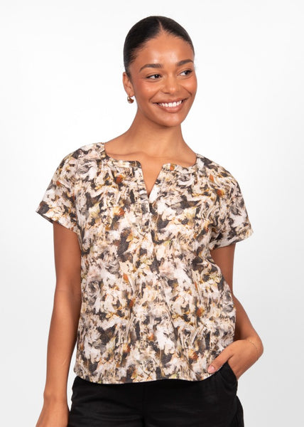 Mae</p>Print Top</p>(Olive Combo)