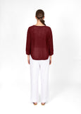 Mae</p>Horizontal Knit Dolman Pullover</p>(Coffee)