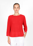 Mae</p>Horizontal Knit Dolman Pullover</p>(Grapefruit)