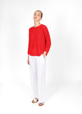 Mae</p>Horizontal Knit Dolman Pullover</p>(Grapefruit)