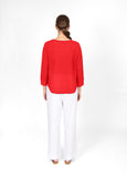 Mae</p>Horizontal Knit Dolman Pullover</p>(Grapefruit)