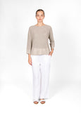 Mae</p>Horizontal Knit Dolman Pullover</p>(Natural)