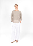 Mae</p>Horizontal Knit Dolman Pullover</p>(Natural)