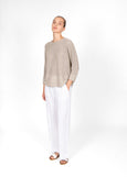Mae</p>Horizontal Knit Dolman Pullover</p>(Natural)