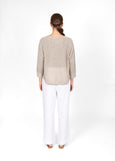 Mae</p>Horizontal Knit Dolman Pullover</p>(Natural)
