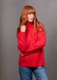 Mae</p>Cable Raglan Pullover</p>(Cayenne)