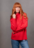 Mae</p>Cable Raglan Pullover</p>(Cayenne)
