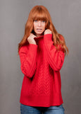 Mae</p>Cable Raglan Pullover</p>(Cayenne)
