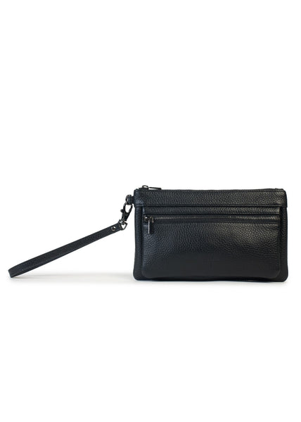 Dusky Robin</p>Bethany Zip Clutch</p>(Black)