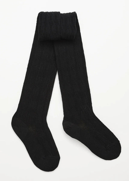 Lamington</p>Merino Cable Knit Tights</p>(Black)