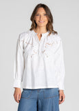SALE  |  Boom Shankar</p>Nyra Embroidered Top</p>(White)