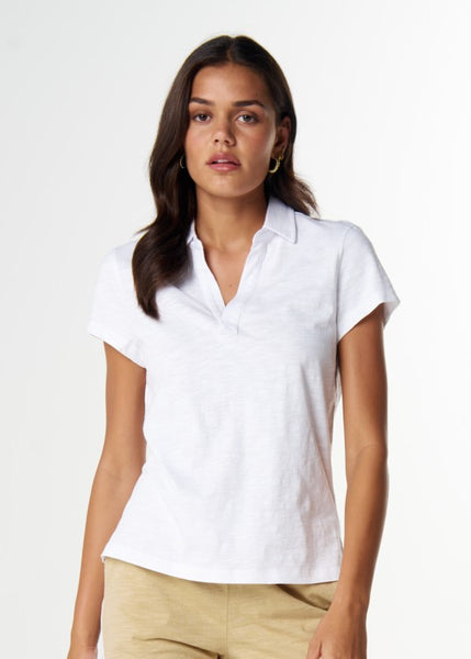 Cloth+Paper+Scissors</p>The Collared Henley</p>(White)