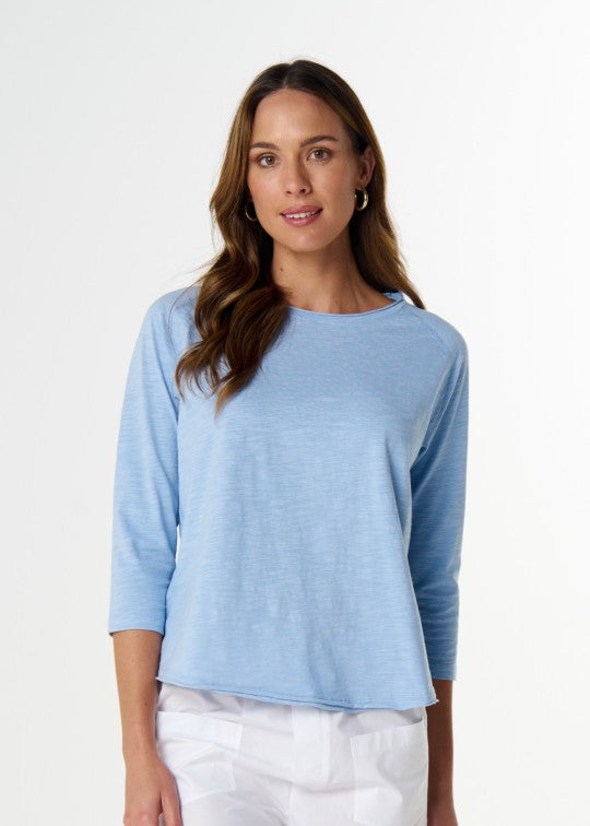 Cloth+Paper+Scissors</p>On Repeat Raglan Tee</p>(Skyway Blue)