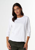 Cloth+Paper+Scissors</p>On Repeat Raglan Tee</p>(White)