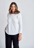 Cloth+Paper+Scissors</p>3/4 Sleeve Raglan Tee</p>(White)