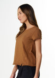 Cloth+Paper+Scissors</p>Front Split Crew Neck Tee</p>(Fox)