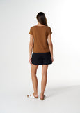 Cloth+Paper+Scissors</p>Front Split Crew Neck Tee</p>(Fox)