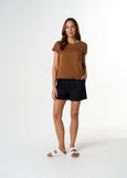 Cloth+Paper+Scissors</p>Front Split Crew Neck Tee</p>(Fox)