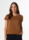 Cloth+Paper+Scissors</p>Front Split Crew Neck Tee</p>(Fox)