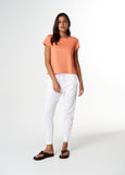 Cloth+Paper+Scissors</p>Front Split Crew Neck Tee</p>(Peach)