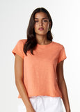 Cloth+Paper+Scissors</p>Front Split Crew Neck Tee</p>(Peach)