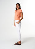 Cloth+Paper+Scissors</p>Front Split Crew Neck Tee</p>(Peach)