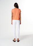 Cloth+Paper+Scissors</p>Front Split Crew Neck Tee</p>(Peach)