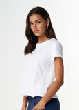 Cloth+Paper+Scissors</p>Front Split Crew Neck Tee</p>(White)