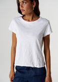 Cloth+Paper+Scissors</p>Front Split Crew Neck Tee</p>(White)