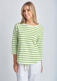 Cloth+Paper+Scissors</p>Stripe 3/4 Sleeve Raglan Tee</p>(White / Greenery)