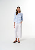 Cloth+Paper+Scissors</p>Repeat Offender 3/4 Sleeve tee</p>(White/Skyway Blue)