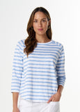 Cloth+Paper+Scissors</p>Repeat Offender 3/4 Sleeve tee</p>(White/Skyway Blue)