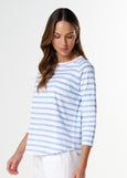 Cloth+Paper+Scissors</p>Repeat Offender 3/4 Sleeve tee</p>(White/Skyway Blue)