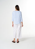 Cloth+Paper+Scissors</p>Repeat Offender 3/4 Sleeve tee</p>(White/Skyway Blue)