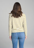 Cloth+Paper+Scissors</p>Straight Cut Stripe Tee</p>(White / Green Moss)