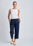 Cloth+Paper+Scissors</p>Cotton Front Pocket Pants</p>(Navy)