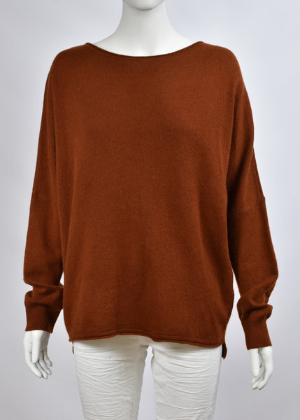 Campbell & Co</p>Boatneck Sweater</p>(Chestnut)