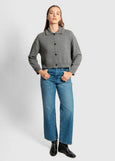 Mae</p>Funnel Neck Cropped Cardigan</p>(Mid Grey)