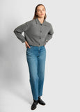Mae</p>Funnel Neck Cropped Cardigan</p>(Mid Grey)