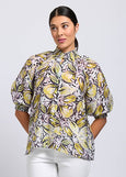 Foil</p>Shirr Bliss Top</p>(Tropics)