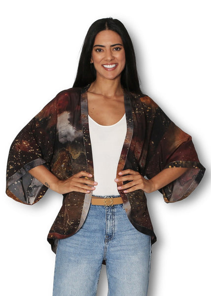 Artist Scarf Collection</p>Silk Kimono</p>(FANTASTIC FRAMING - Teagan Watts)