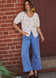 Kireina</p>Freya Ribbed Jean</p>(Ribbed Mid Blue)