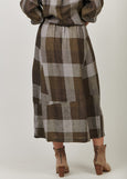 Naturals by O&J</p>Linen Tulip Skirt</p>(Breen Plaid)