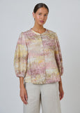 Naturals by O&J</p>Gathered Sleeve Blouse</p>(Jardin)