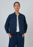 Naturals by O&J</p>Linen Jacket With Patch Pockets</p>(Eclipse)
