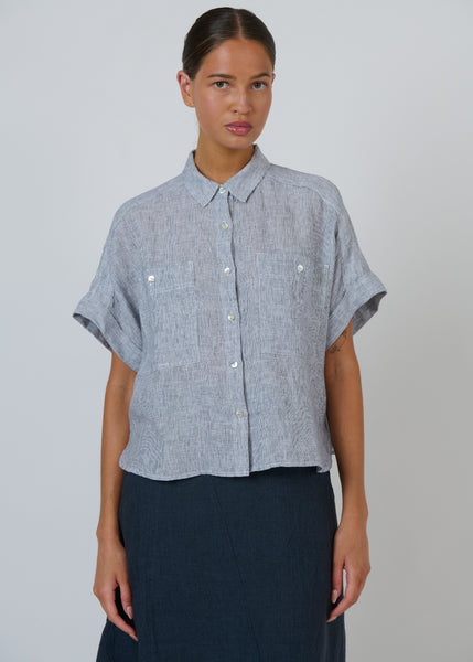 Naturals by O&J</p>Short Sleeve Shirt With Pockets</p>(Silver)