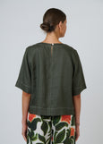 Naturals by O&J</p>Contrast Stitch Top</p>(Topiary)
